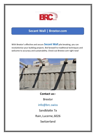 Secant Wall  Brextor