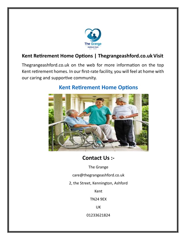 kent retirement home options thegrangeashford