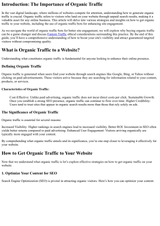 Navigating the World of Organic Traffic Bots for Better Site Engagement