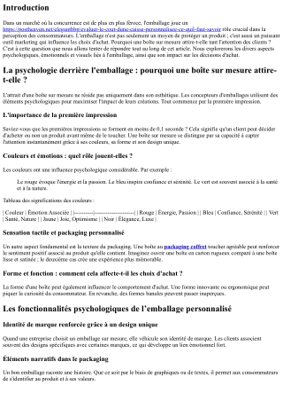 La psychologie derrière l'emballage : pourquoi une boîte sur mesure attire-t-ell
