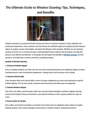 the ultimate guide to window cleaning tips
