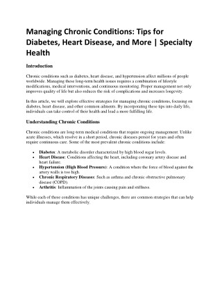 managing chronic conditions tips for diabetes