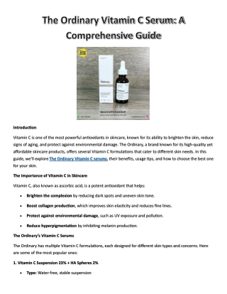 The Ordinary Vitamin C Serum
