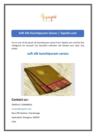 Soft Silk Kanchipuram Sarees  Tapathi