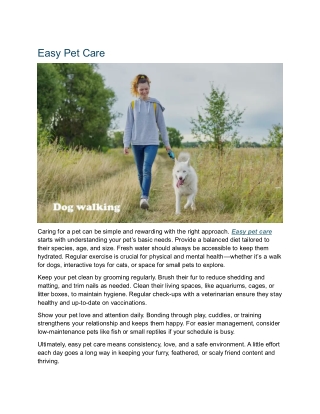 Easy Pet Care