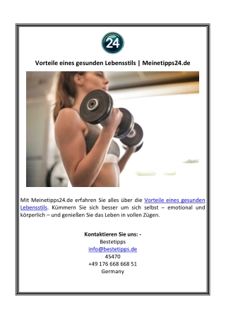 vorteile eines gesunden lebensstils meinetipps24