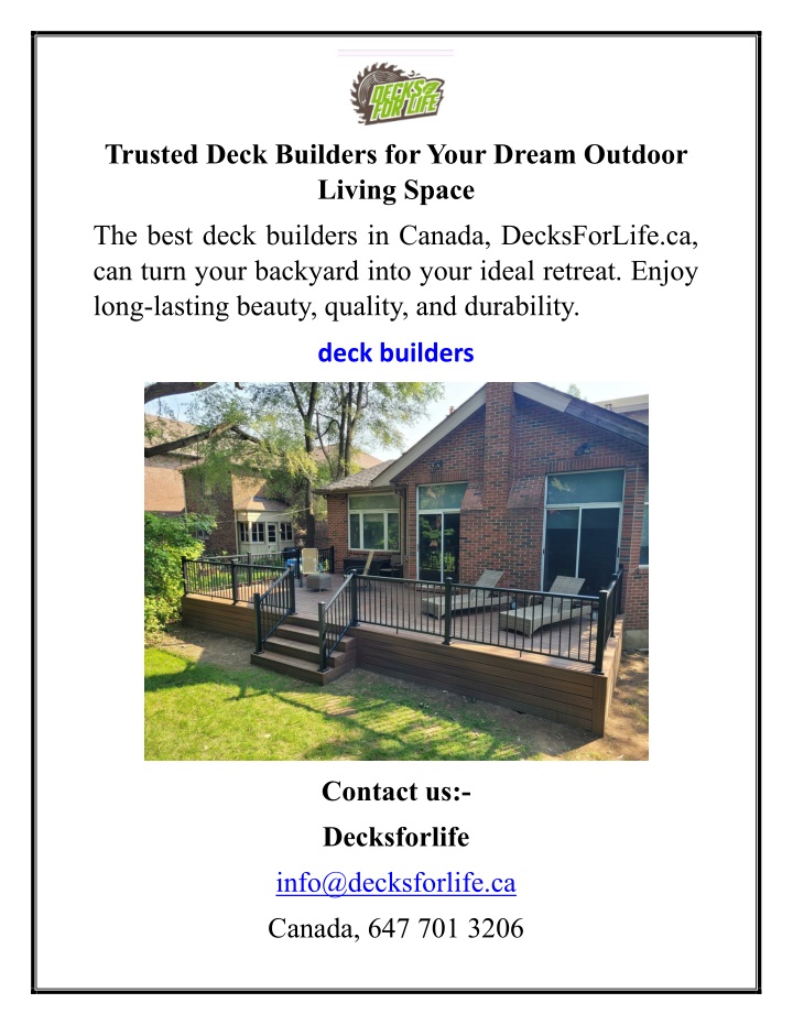 trusted deck builders for your dream outdoor