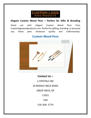 Elegant Custom Wood Pens  Perfect for Gifts & Branding