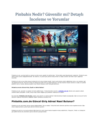 pinbahis nedir g venilir mi detayl nceleme