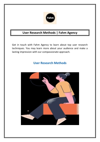 user research methods fahm agency