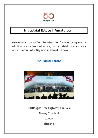 Industrial Estate | Amata.com