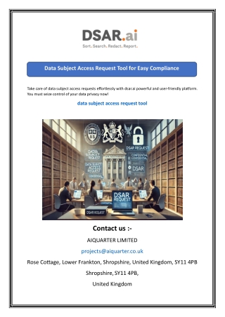 Data Subject Access Request Tool for Easy Compliances