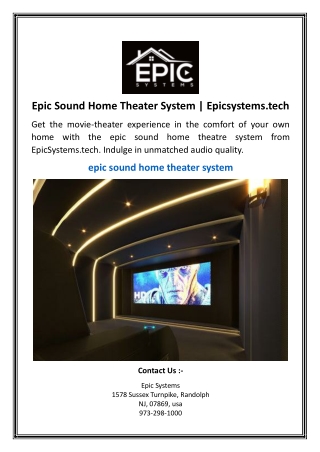 epic sound home theater system epicsystems tech