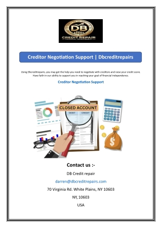 Creditor Negotiation Support  Dbcreditrepairs