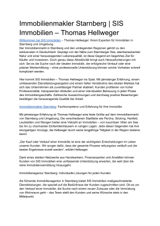 Immobilienmakler Starnberg _ SIS Immobilien – Thomas Hellweger