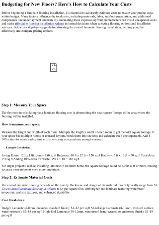 A Step-by-Step Guide to Calculating Laminate Flooring Costs