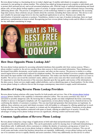 What Is Reverse Phone Lookup And  Reasons To  Utilize It? -  Comprehending Its