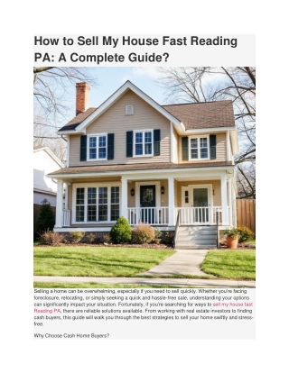 how to sell my house fast reading pa a complete