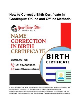 how to correct a birth certificate in gorakhpur