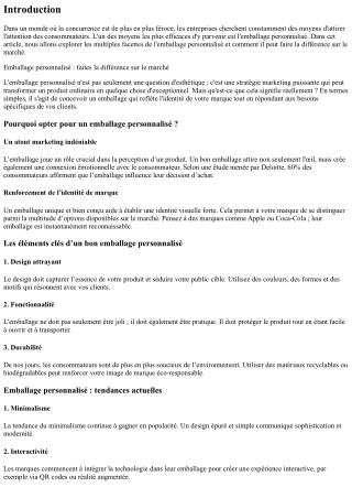Emballage personnalisé : faites la différence sur le marché