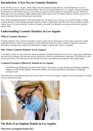 introduction a new era in cosmetic dentistry