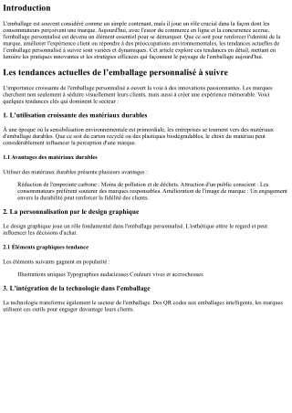 Les tendances actuelles de l’emballage personnalisé à suivre