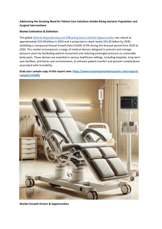 addressing the growing need for patient care
