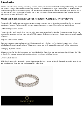 “What You Should Know About Reputable Costume Jewelry Buyers”