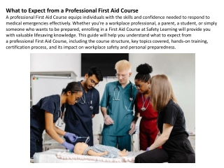 Professional First Aid Course
