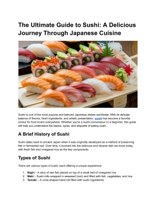 The Ultimate Guide to Sushi_ A Delicious Journey Through Japanese Cuisine