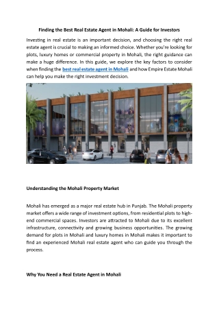 Finding the Best Real Estate Agent in Mohali