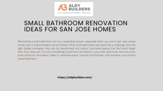 Small Bathroom Renovation Ideas for San Jose Homes