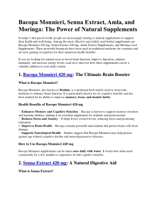 The Power of Natural Supplements