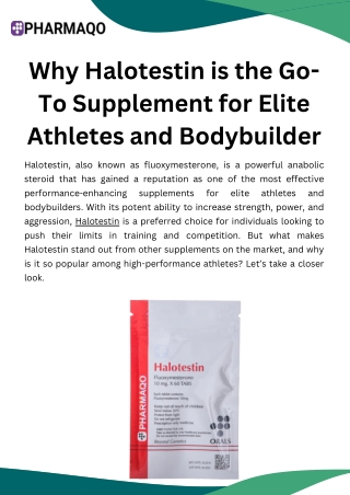 Why Halotestin is the Go-To Supplement for Elite Athletes and Bodybuilder