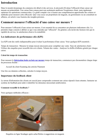 Comment mesurer l’efficacité d’une caisse sur mesure ?