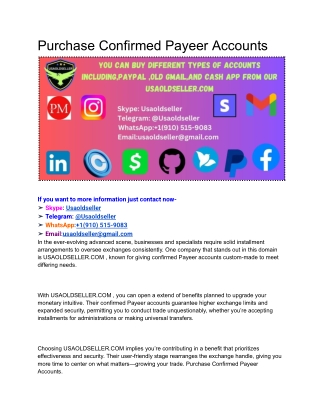 Purchase Confirmed Payeer Accounts