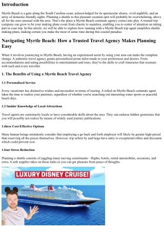 Navigating Myrtle Beach: How a Trusted Travel Agency Makes Planning Easy