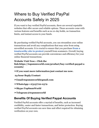 Where to Buy Verified PayPal Accounts Safely in 2025