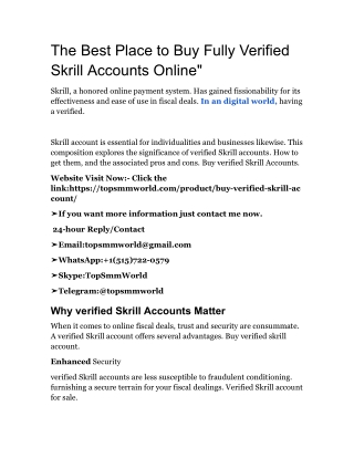 The Best Place to Buy Fully Verified Skrill Accounts Online_