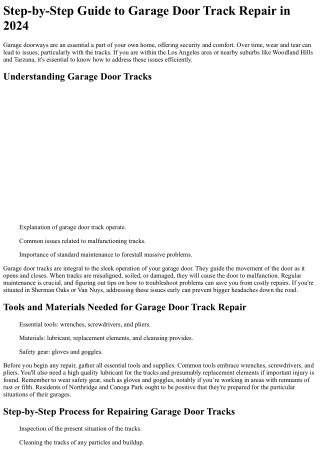 step by step guide to garage door track repair