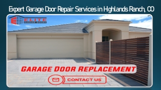 Expert Garage Door Repair Services in Highlands Ranch, CO