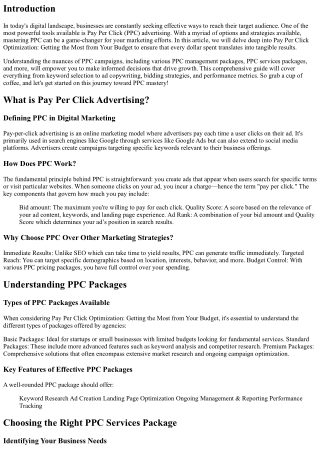 Pay Per Click Optimization: Getting the Most from Your Budget