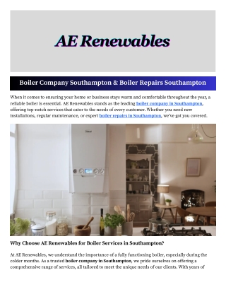 Boiler Repairs Southampton