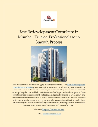 Best Redevelopment consultant in Mumbai
