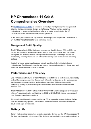 hp chromebook 11 g4 a comprehensive overview