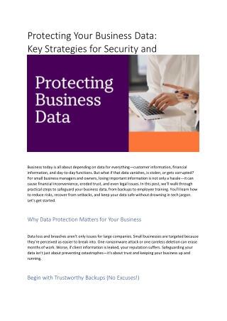 protecting your business data key strategies