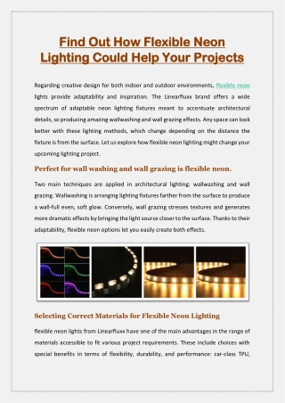 Find Out How Flexible Neon Lighting Could Help Your Projects