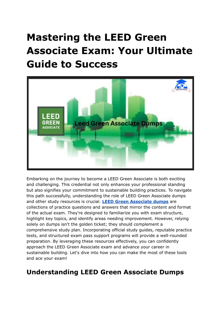 mastering the leed green associate exam your