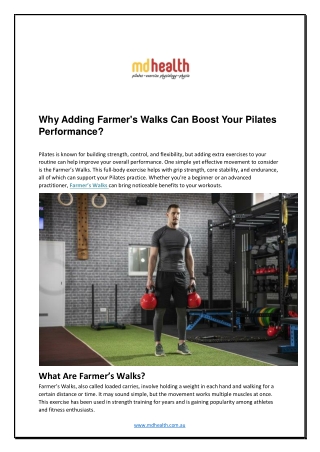 Why Adding Farmer's Walks Can Boost Your Pilates Performance