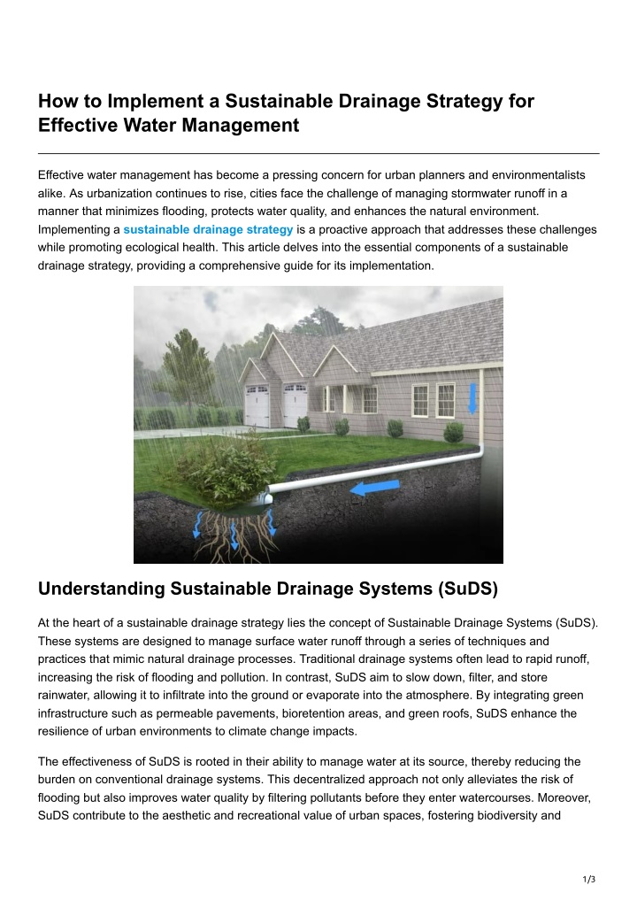 how to implement a sustainable drainage strategy